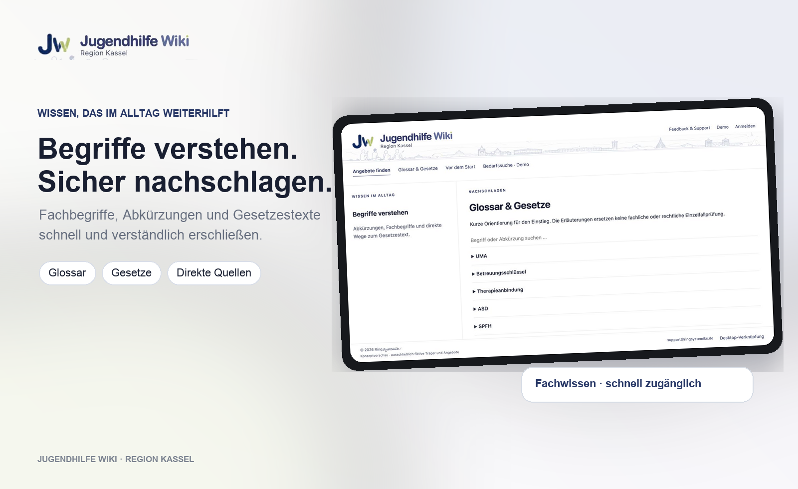 Jugendhilfe Wiki: Fachbegriffe, Abkürzungen und Gesetzesgrundlagen nachschlagen